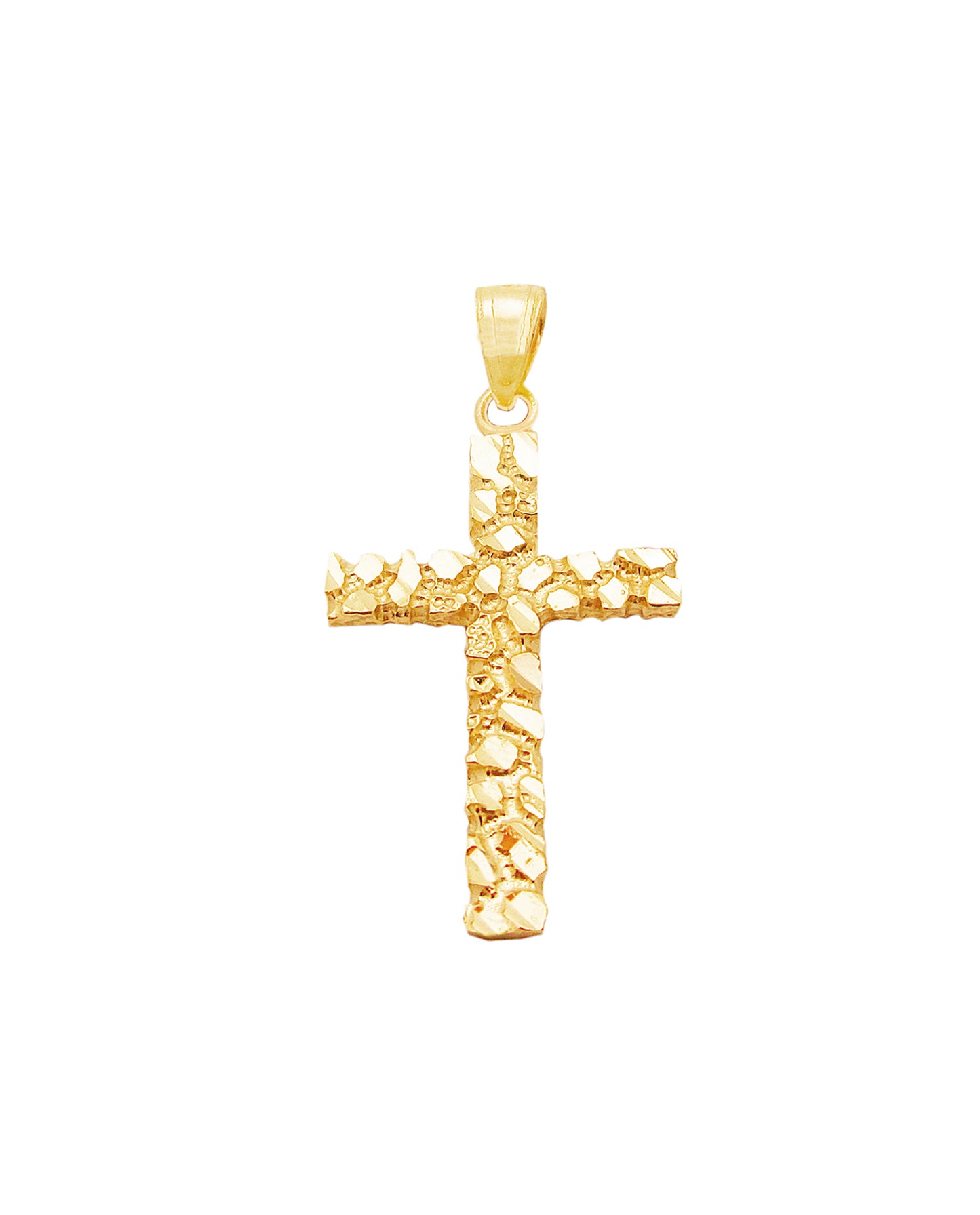 10K Yellow Gold Nugget Cross Pendant Gold Nugget Cross