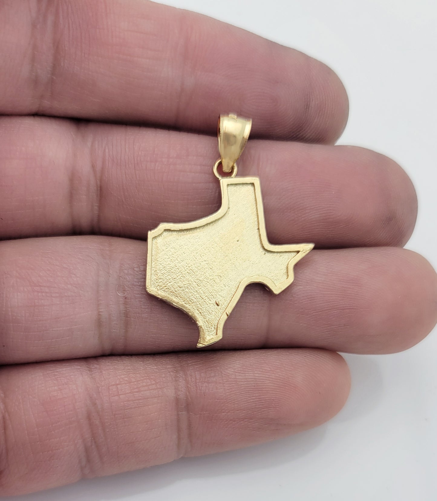 10K Yellow Gold Texas State Map Necklace Pendant Solid Gold Texas