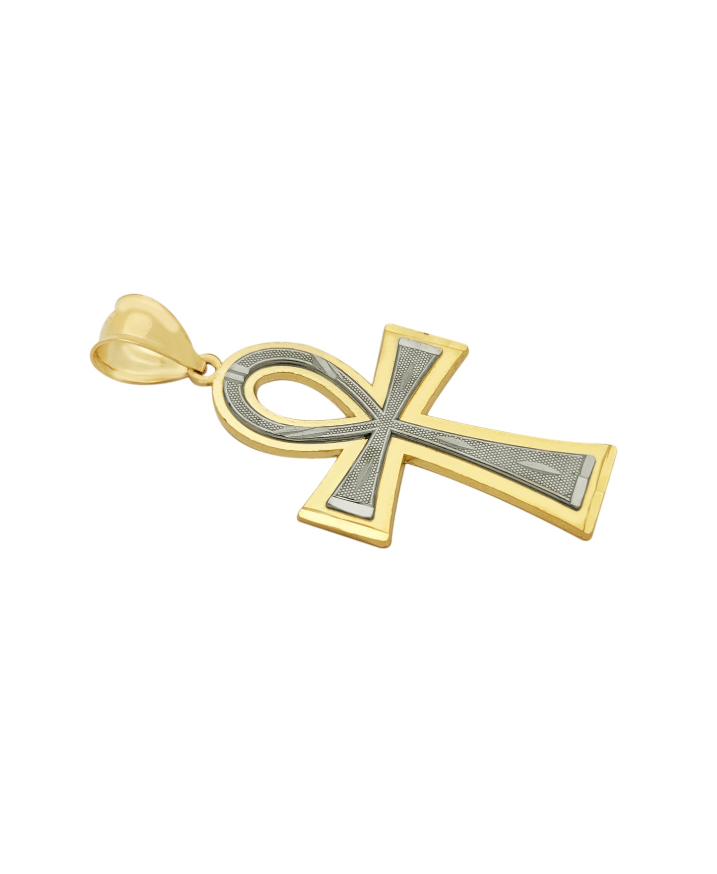 10k Yellow Gold Egyptian Ankh Cross Pendant Hip Hop Cross