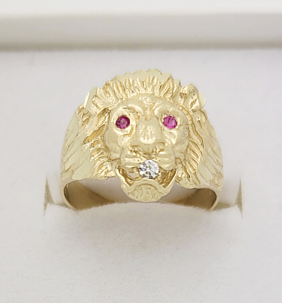 10K Yellow Gold Lion Ring Pinky Ring Size 6.5