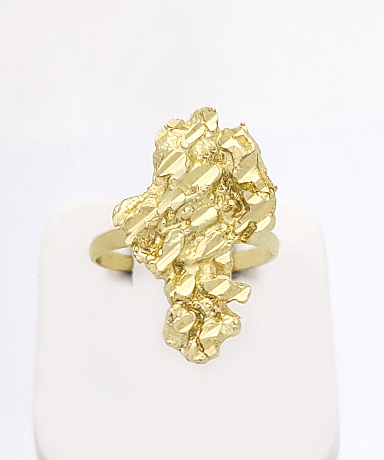 10k Yellow Gold Nugget Ring Pinky Ring Size 6