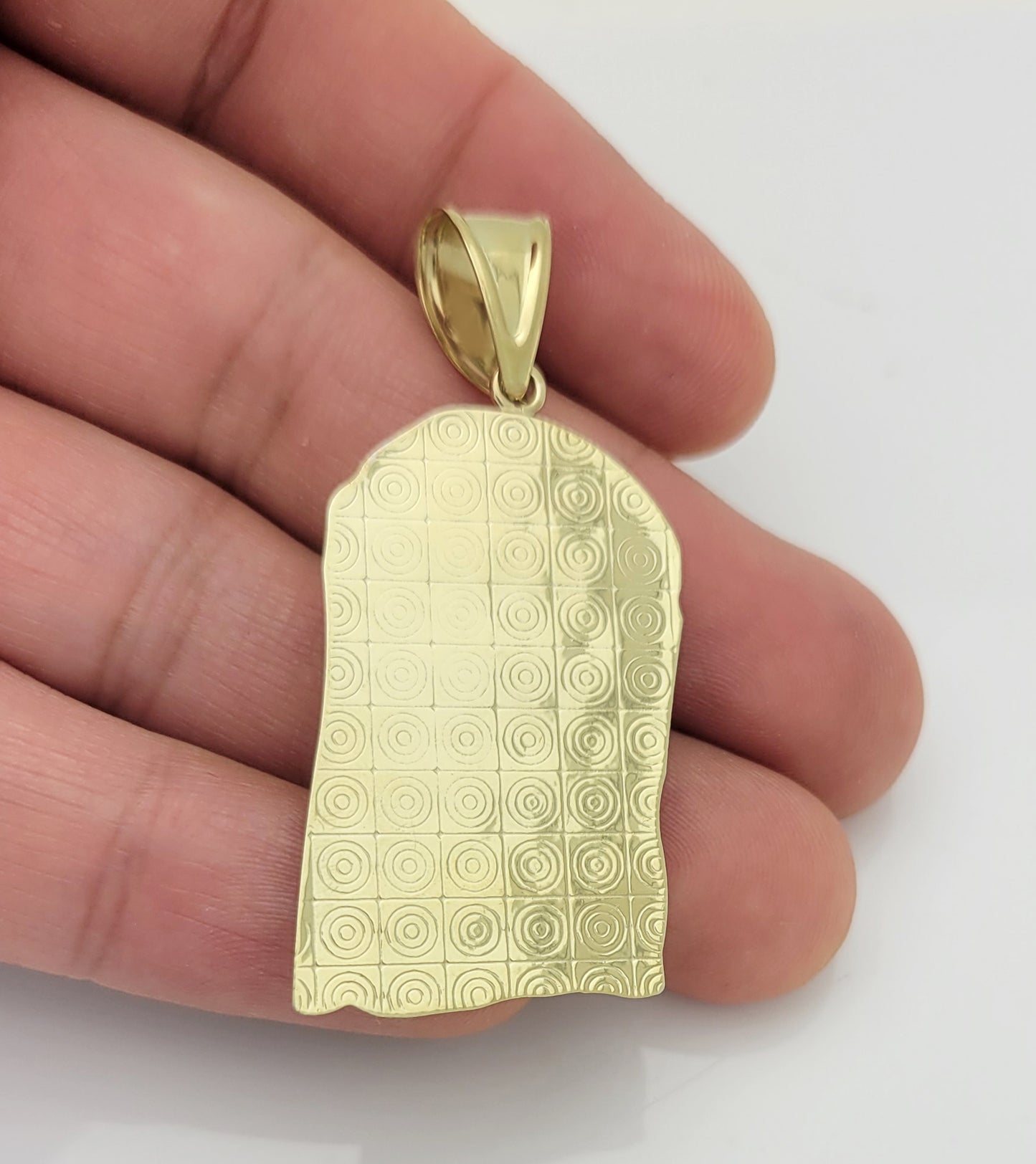 10k Yellow Gold Jesus Face Pendant Jesus Head Charm 2 inch