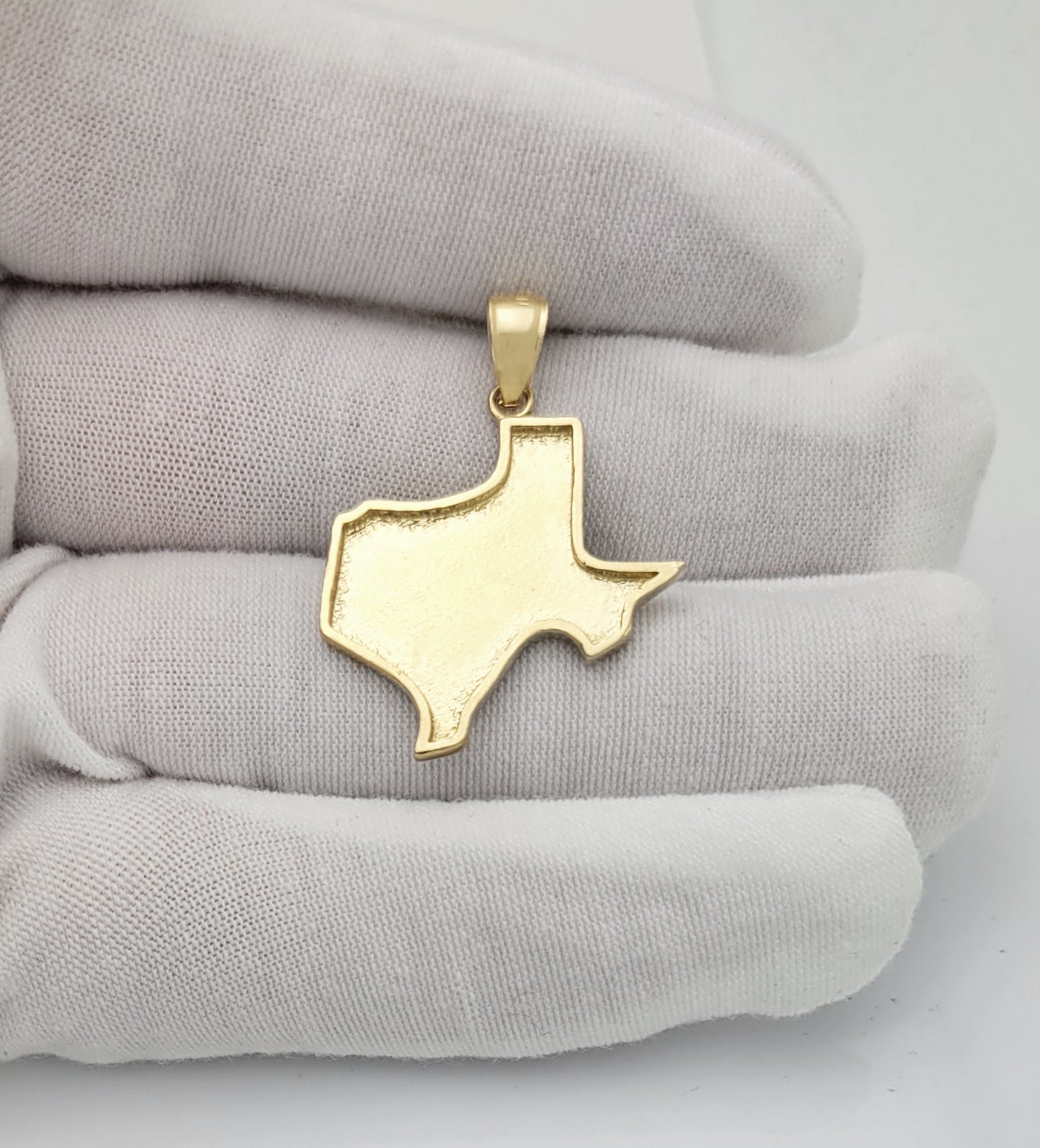 10K Yellow Gold Texas State Map Nugget Gold Pendant