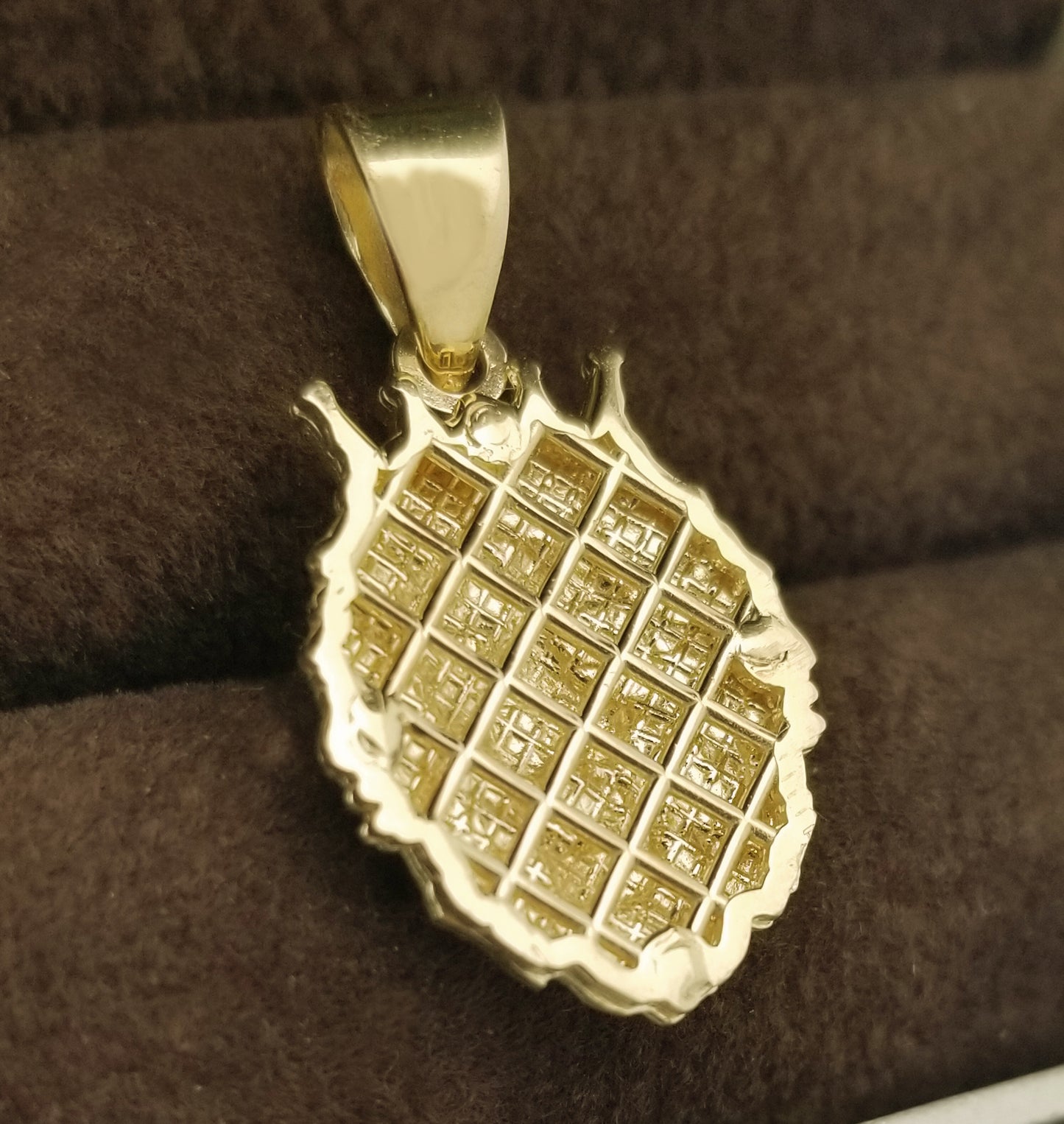 10K Yellow Gold Lion Head Charm Crown Lion Pendant