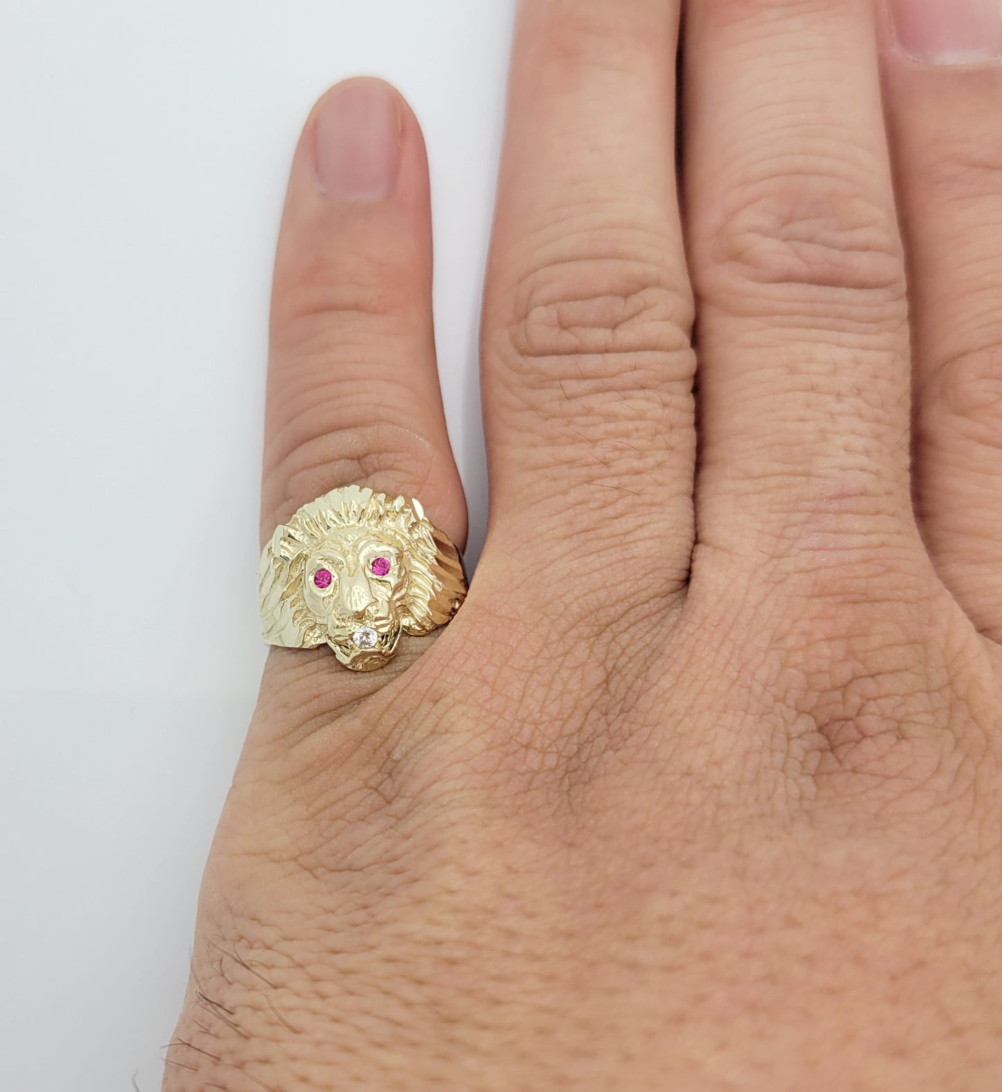 10K Yellow Gold Lion Ring Pinky Ring Size 6.5