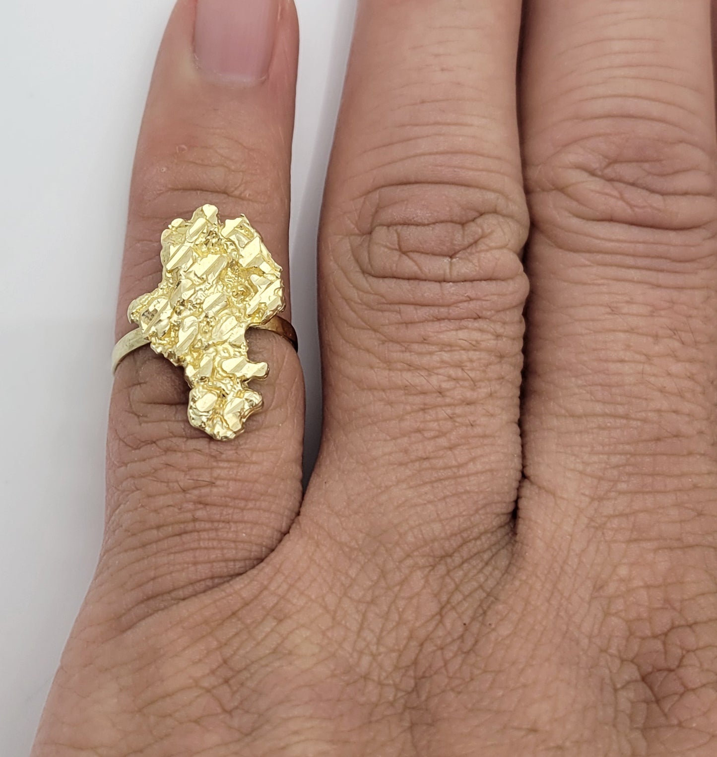 10k Yellow Gold Nugget Ring Pinky Ring Size 6