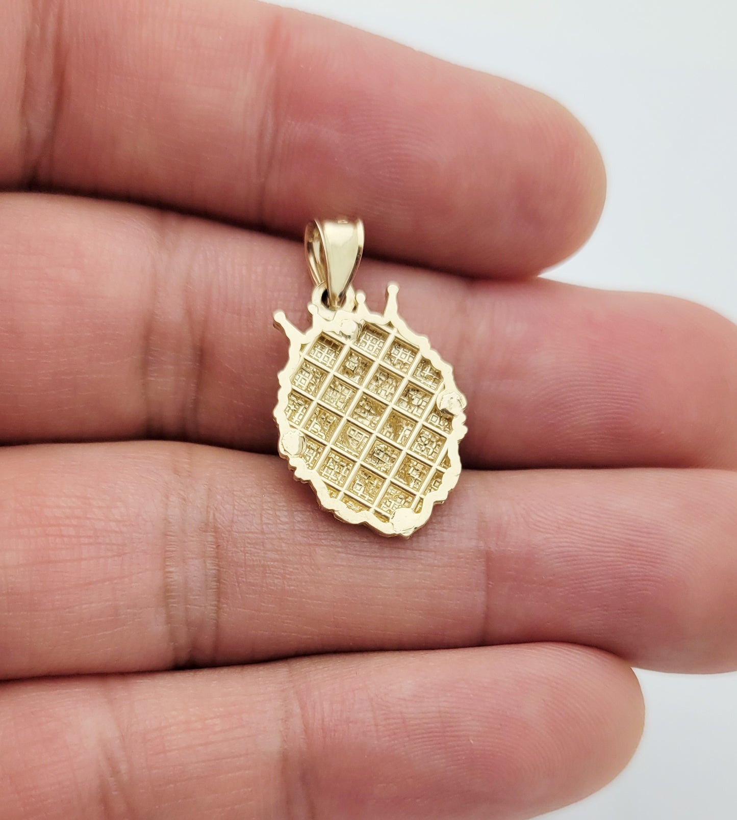 10K Yellow Gold Lion Head Charm Crown Lion Pendant