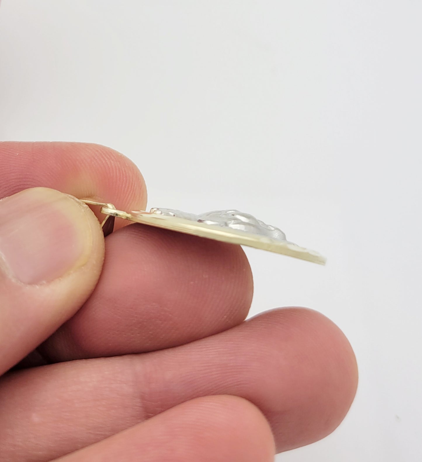 10K Yellow Gold Lion Crown Head Charm Pendant