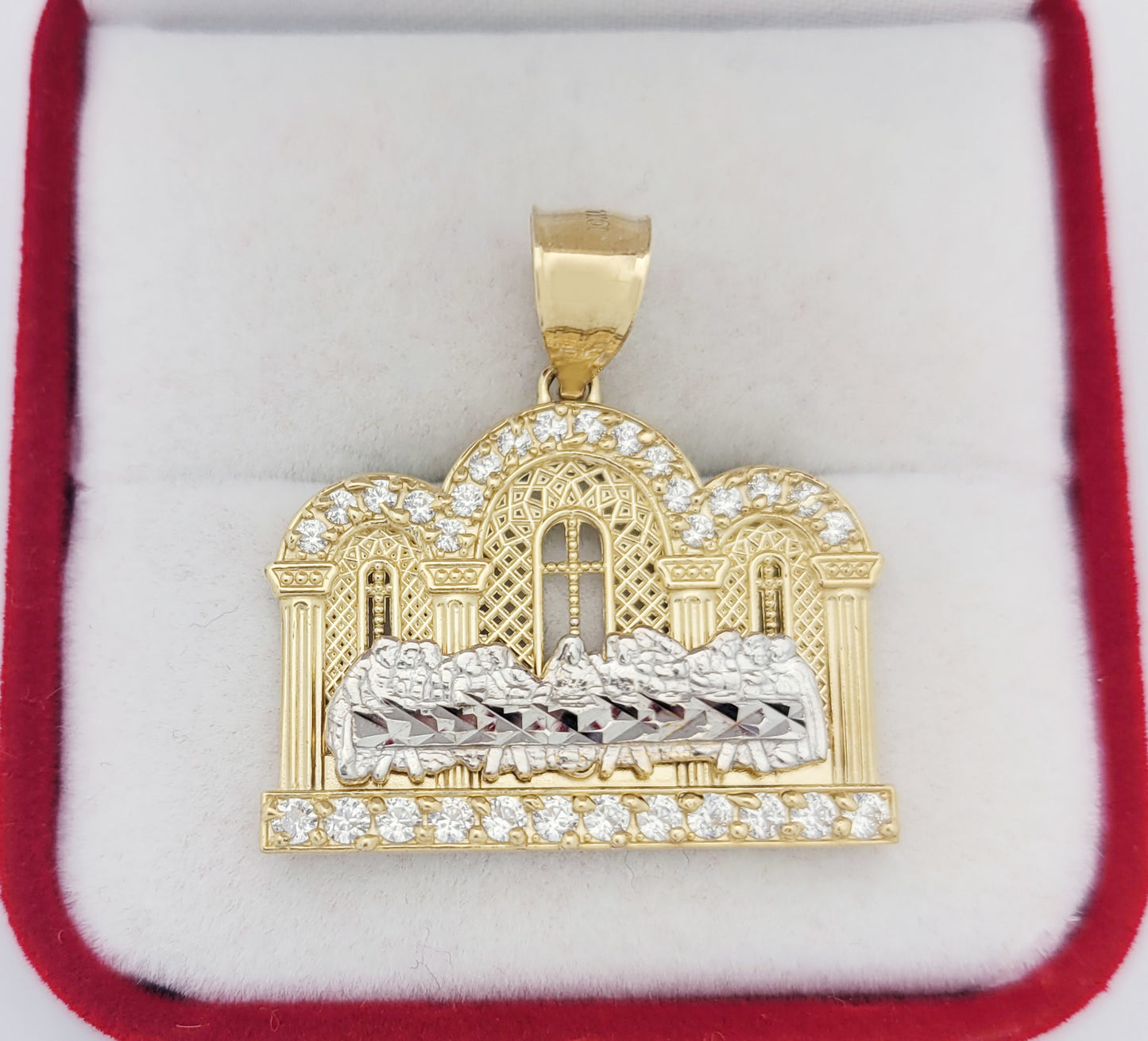 Men's Last Supper Pendant 10k Gold Two Tone Hip Hop Last Supper