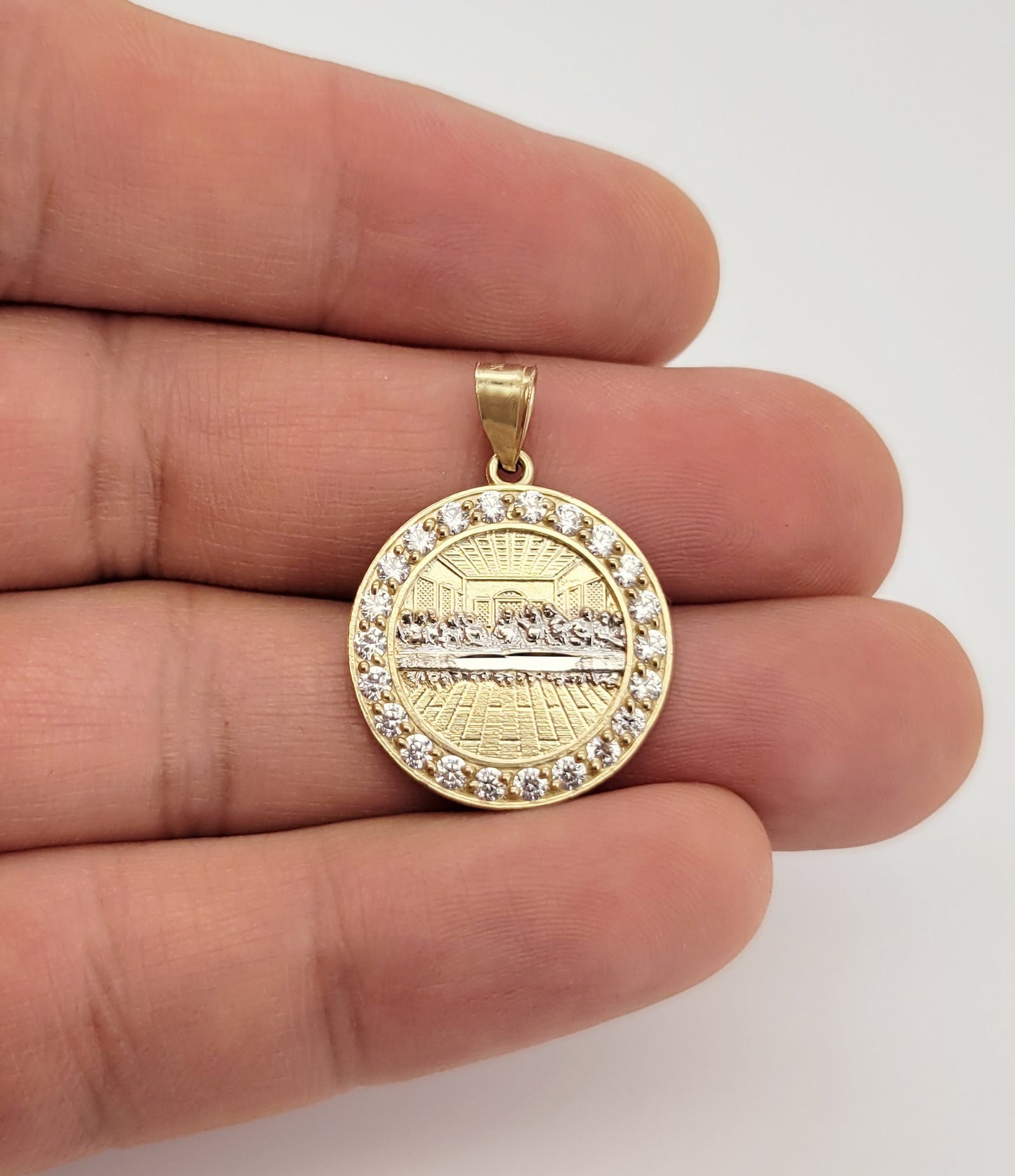 10K Yellow Gold Last Supper Pendant Last Supper Medal