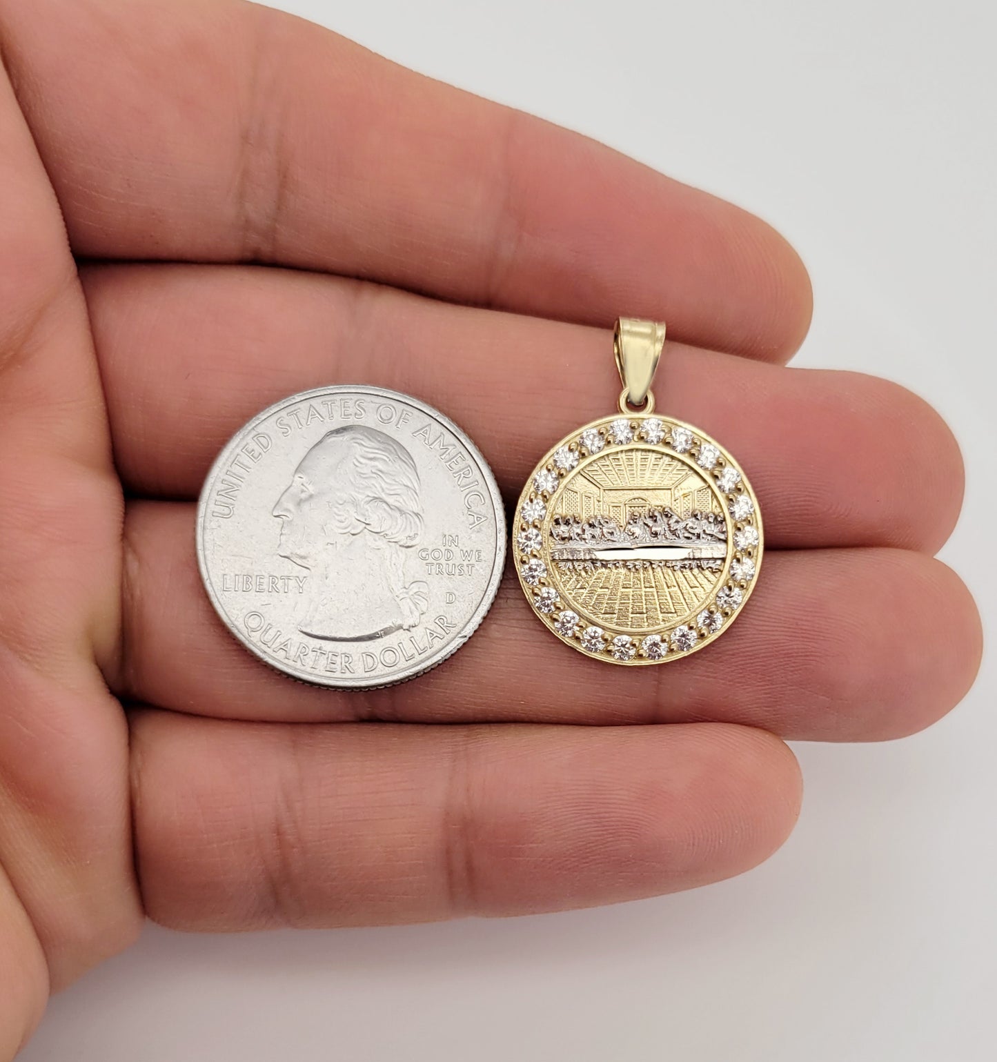 10K Yellow Gold Last Supper Pendant Last Supper Medal