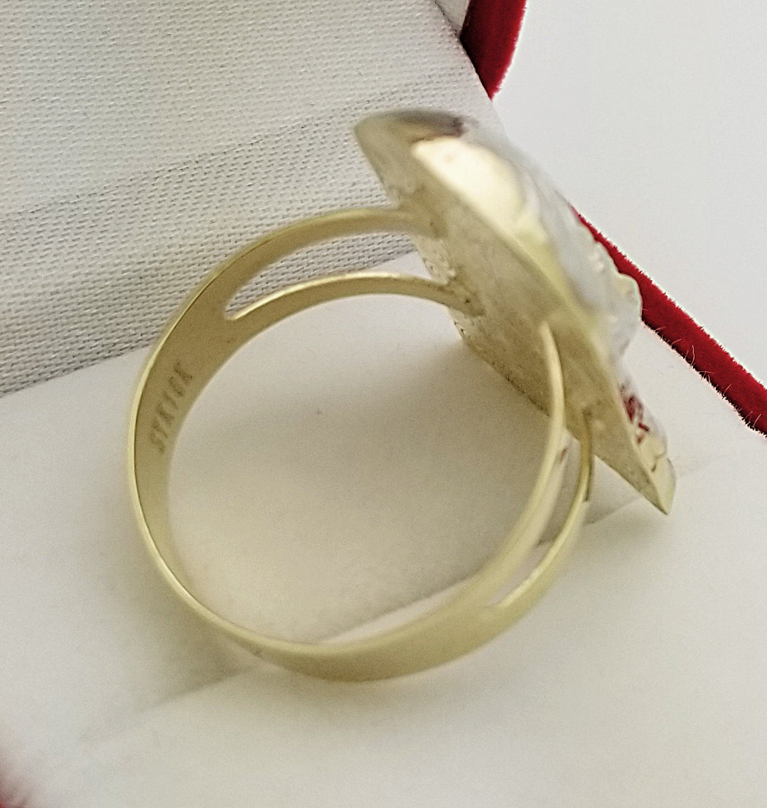 Men's Jesus Face Ring 10K Yellow Gold Jesus Head Ring