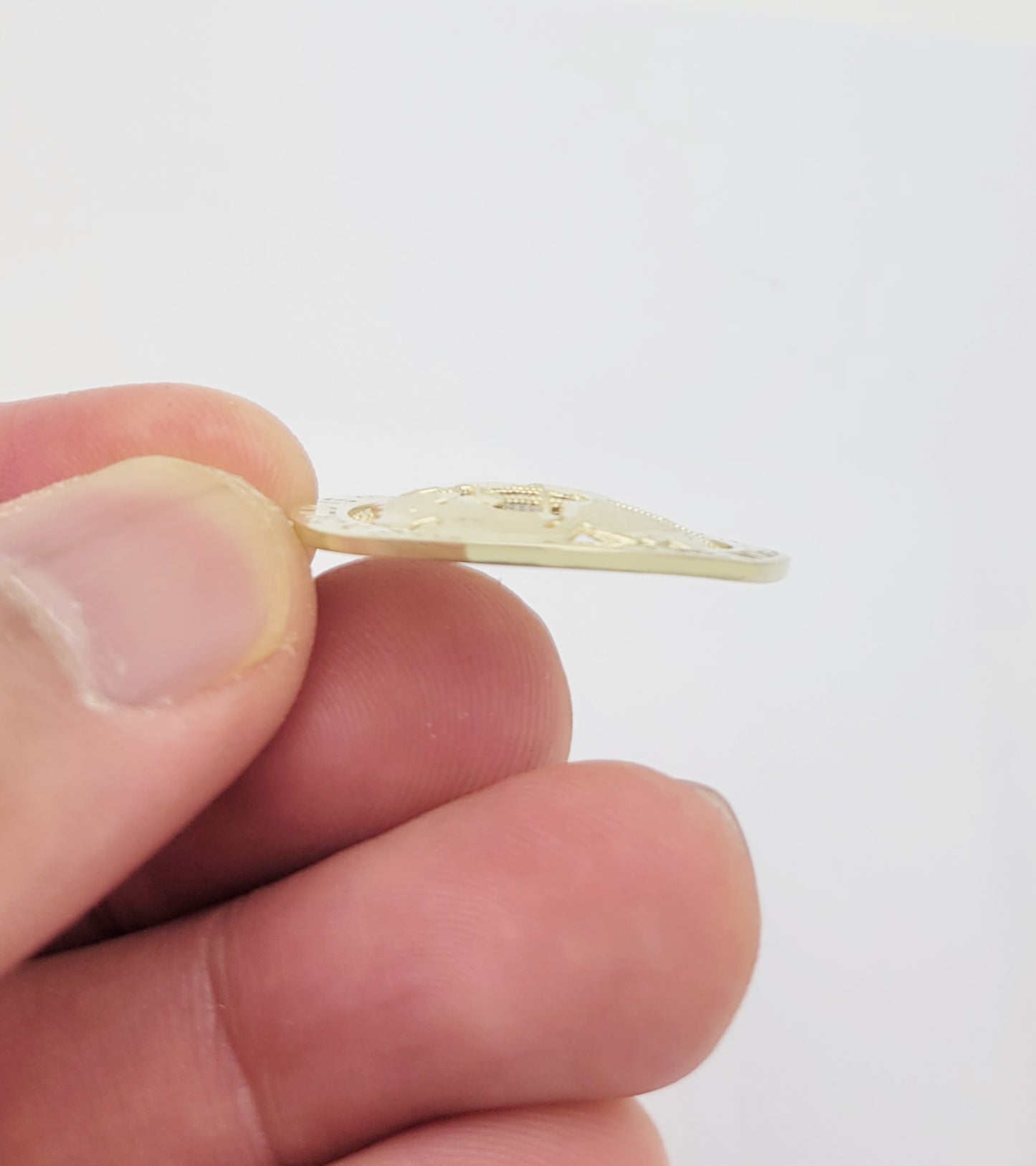 Mens Gold Globe Pendant World Map Charm 10K Yellow Gold 1.5 inch