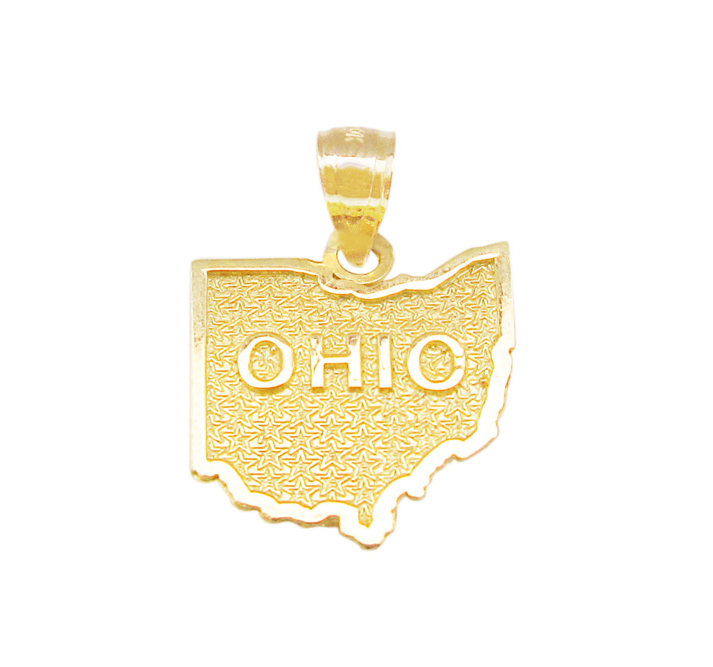 10K Yellow Gold Ohio State Map Pendant