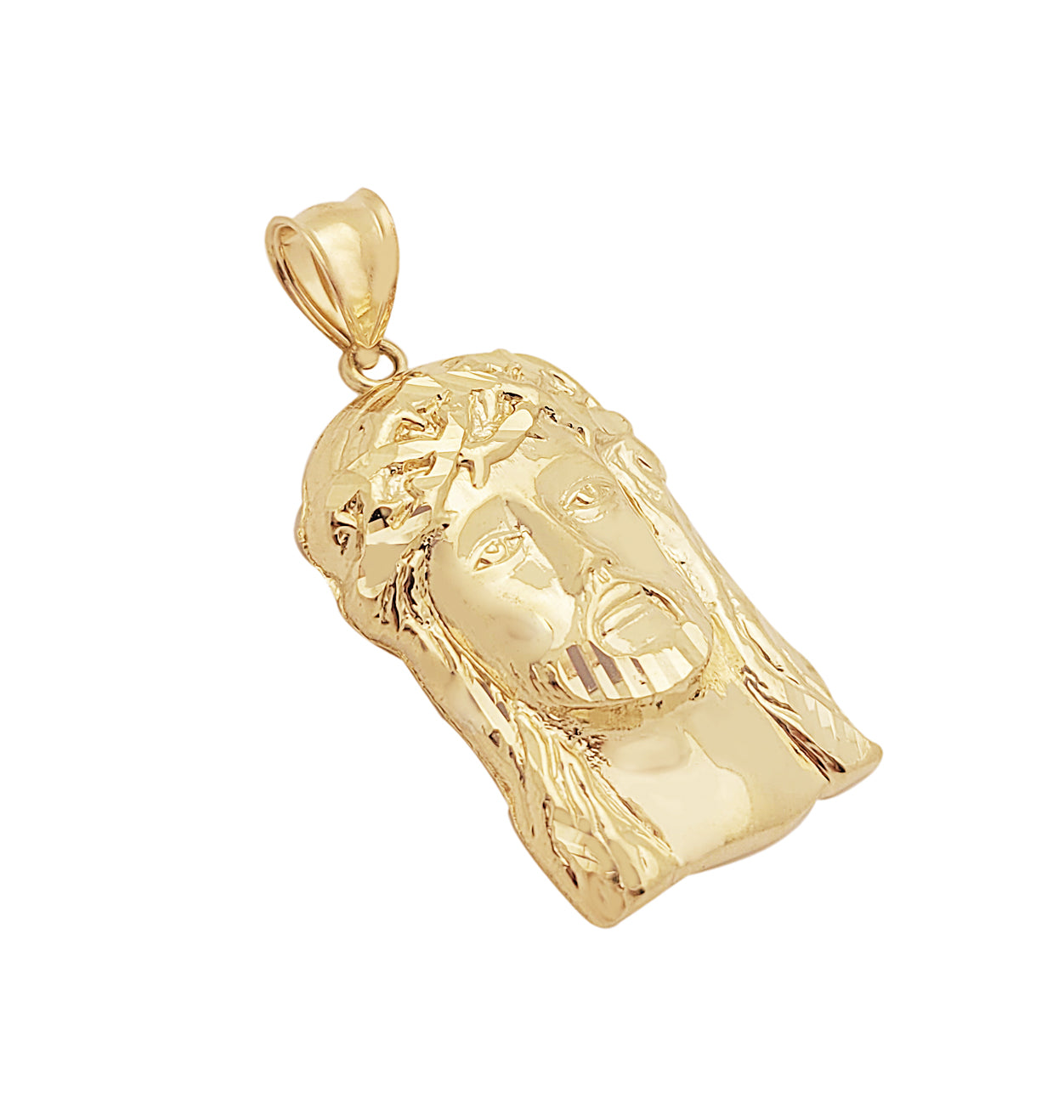 10k Yellow Gold Jesus Face Charm Pendant Jesus Head Pendant
