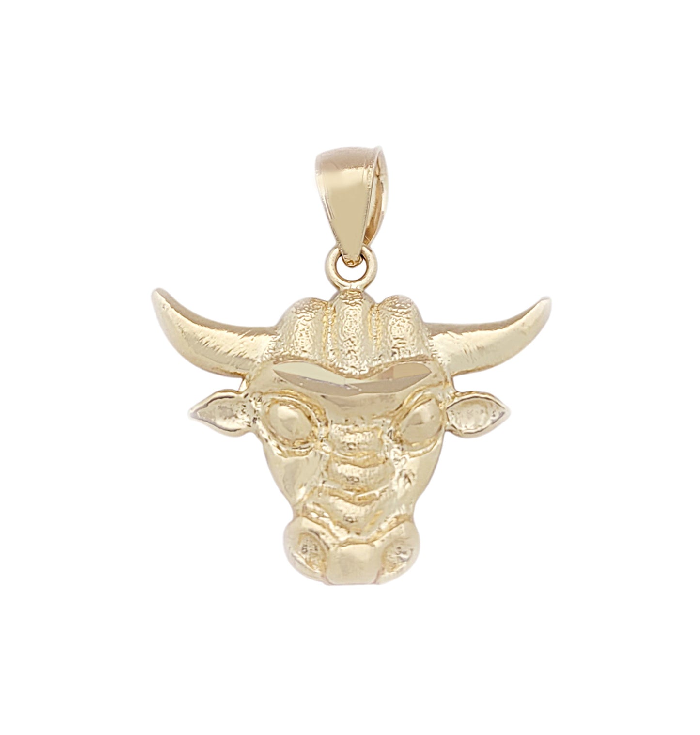 10K Yellow Gold Bull Pendant Longhorn Neckalce Pendant