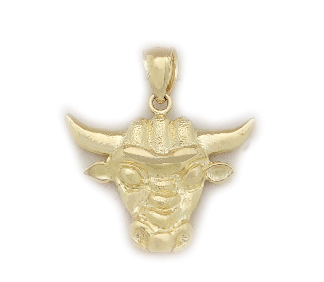 10K Yellow Gold Bull Pendant Longhorn Neckalce Pendant