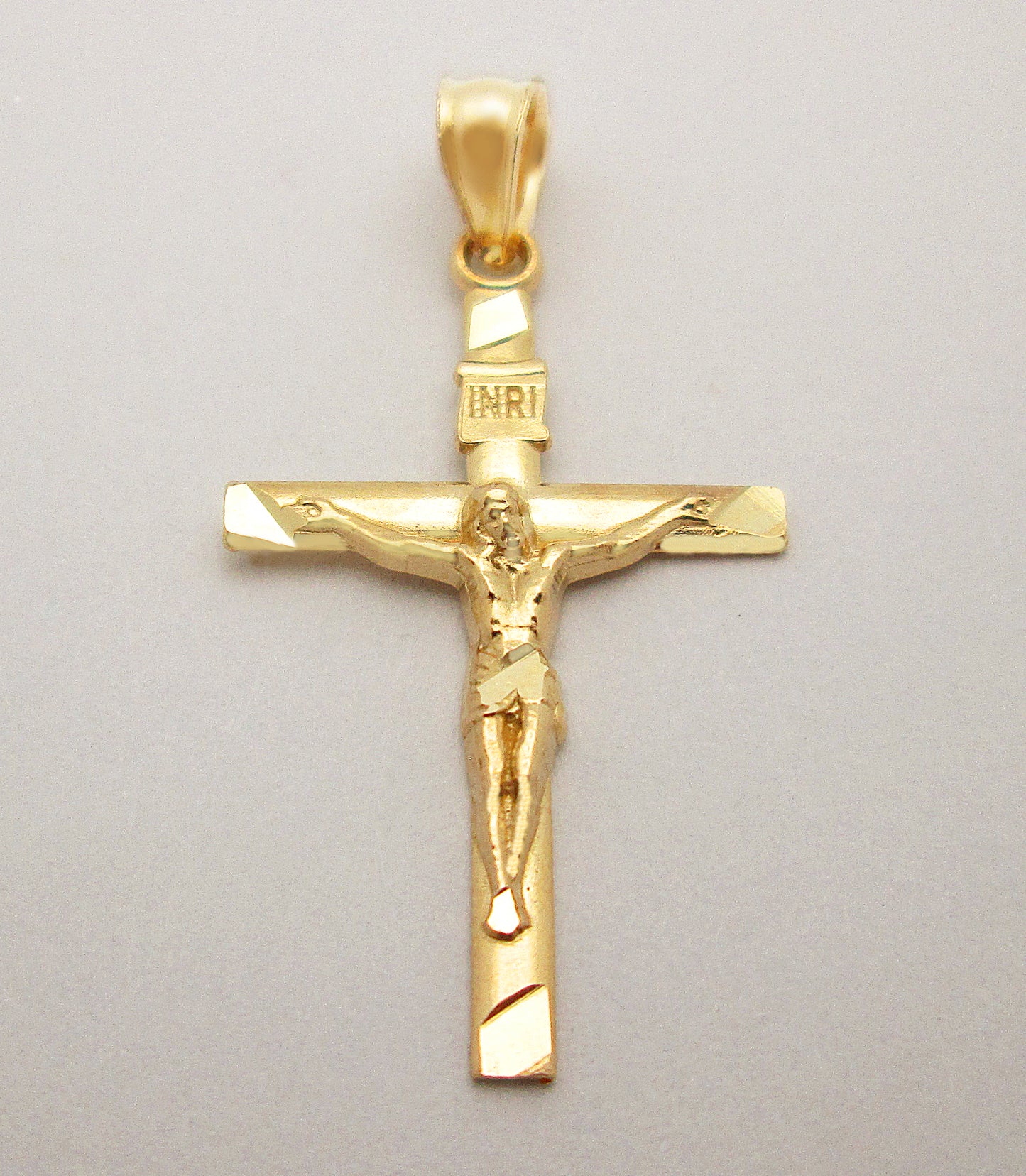 10K Yellow Gold Crucifix Pendant Gold Thin Cross Charm