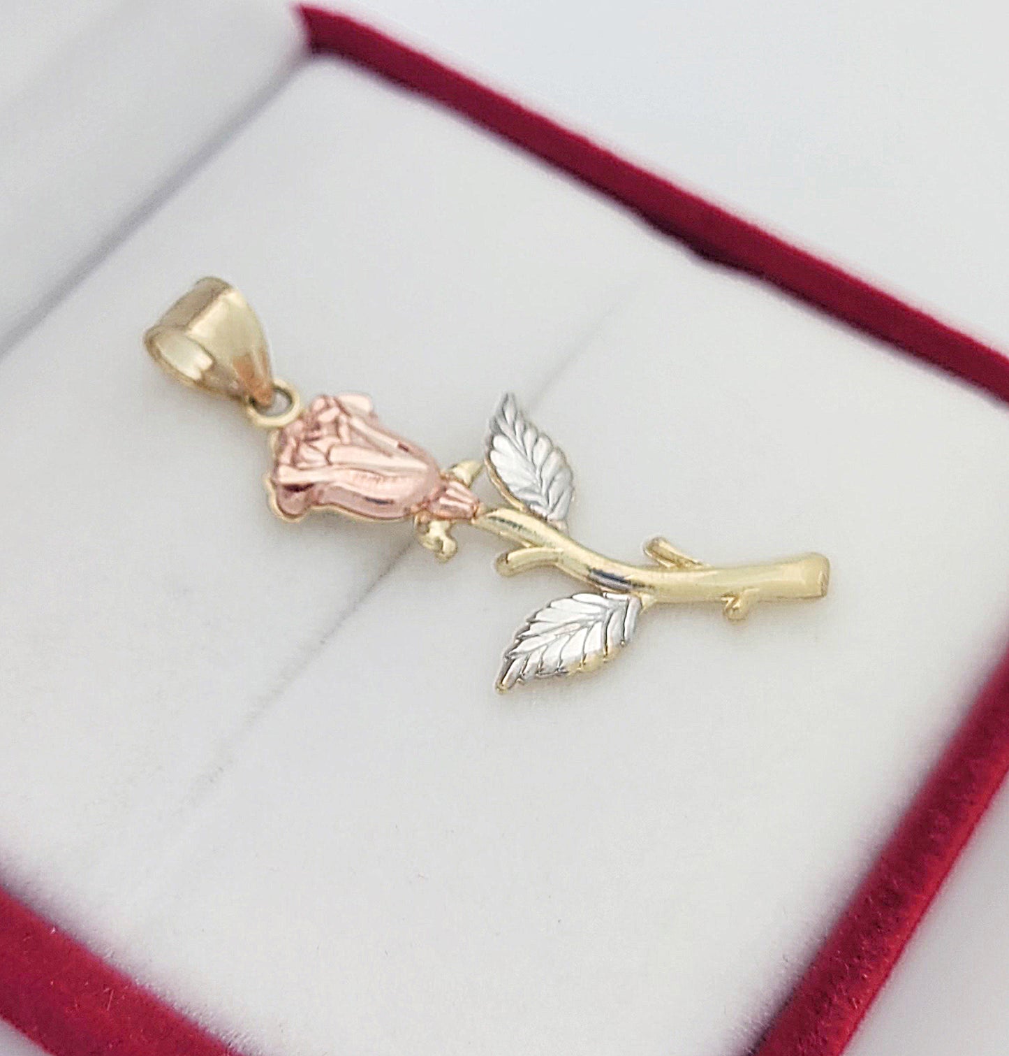 10K Yellow Gold & Rose Gold Flower Pendant