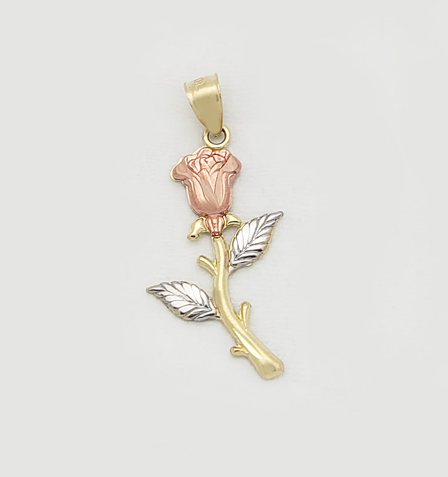10K Yellow Gold & Rose Gold Flower Pendant