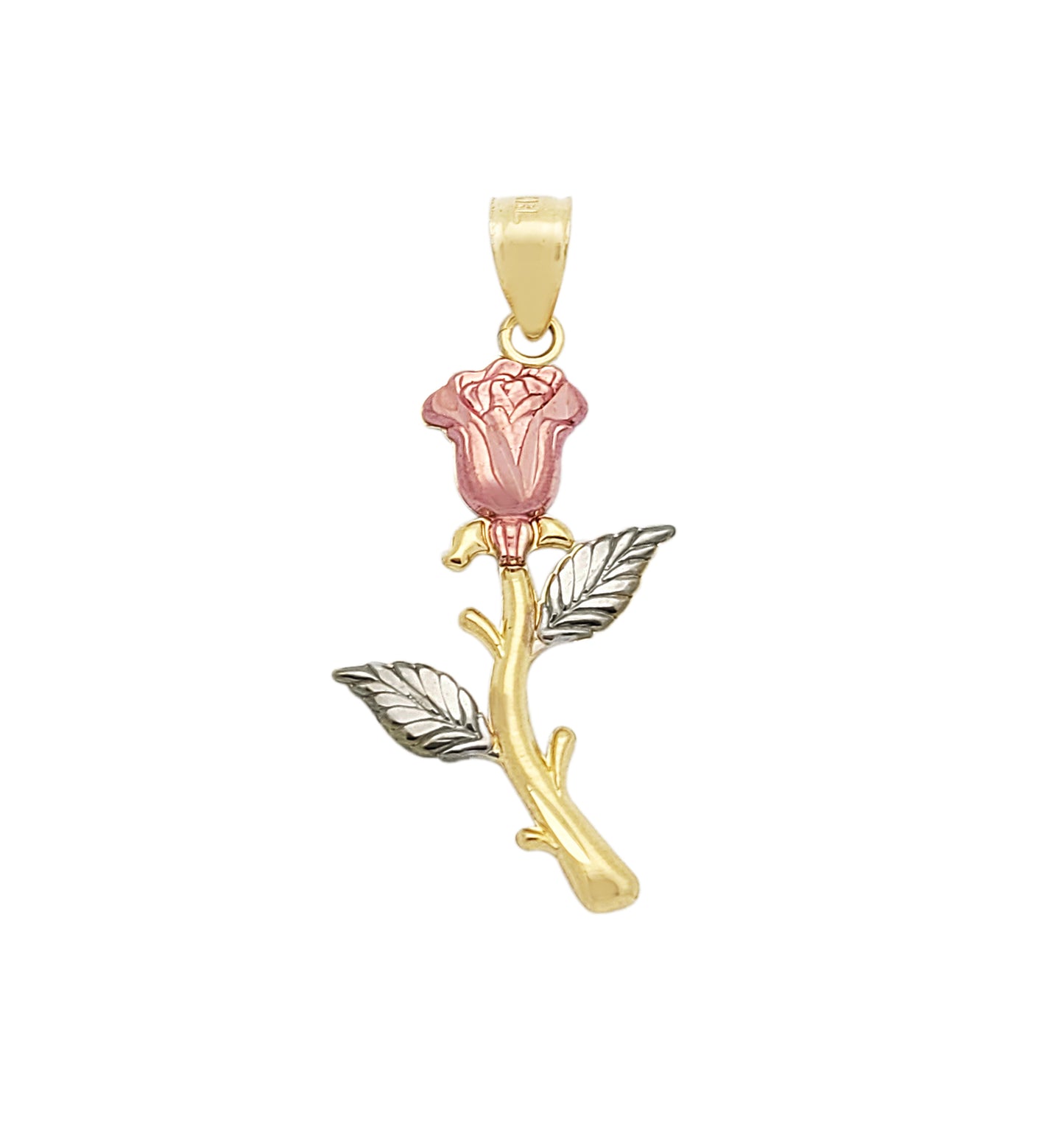 10K Yellow Gold & Rose Gold Flower Pendant