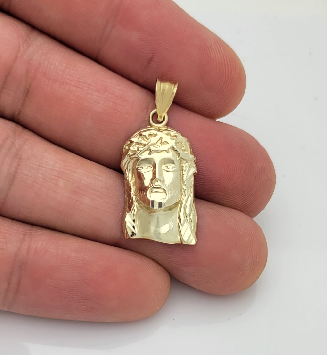 10k Yellow Gold Jesus Face Charm Pendant Jesus Head Pendant