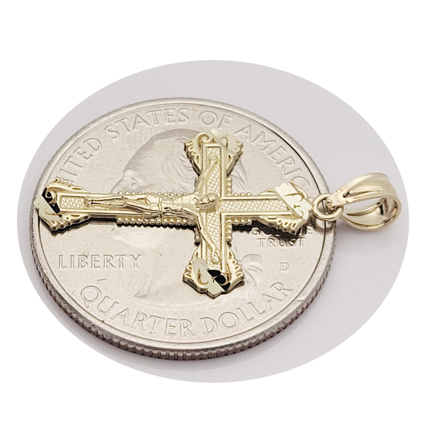10K Yellow Gold Cross Pendant Gold Cross Charm Small