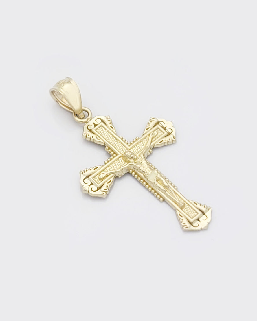 10K Yellow Gold Cross Pendant Gold Cross Charm Small