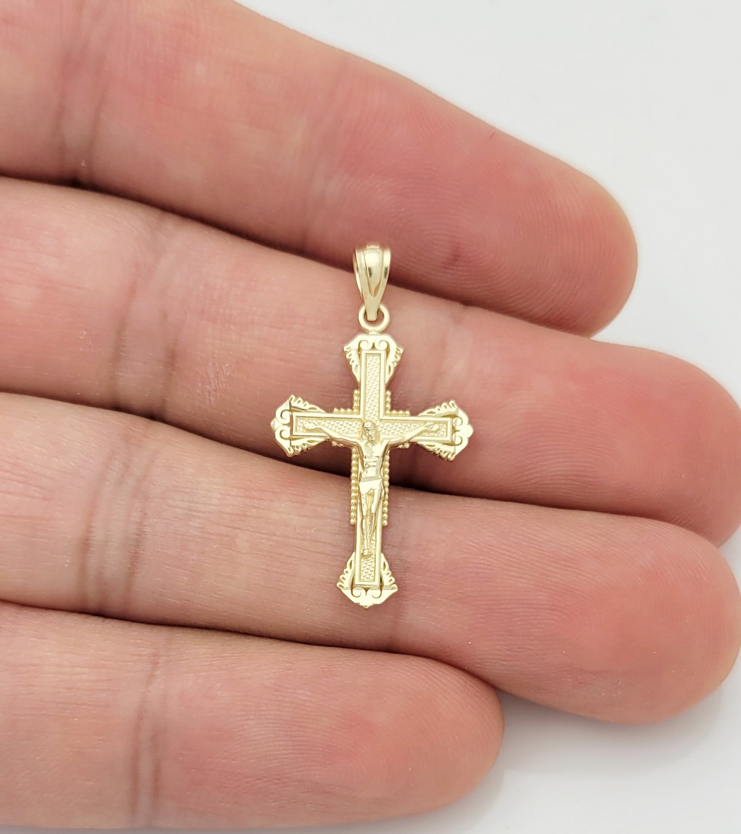10K Yellow Gold Cross Pendant Gold Cross Charm Small