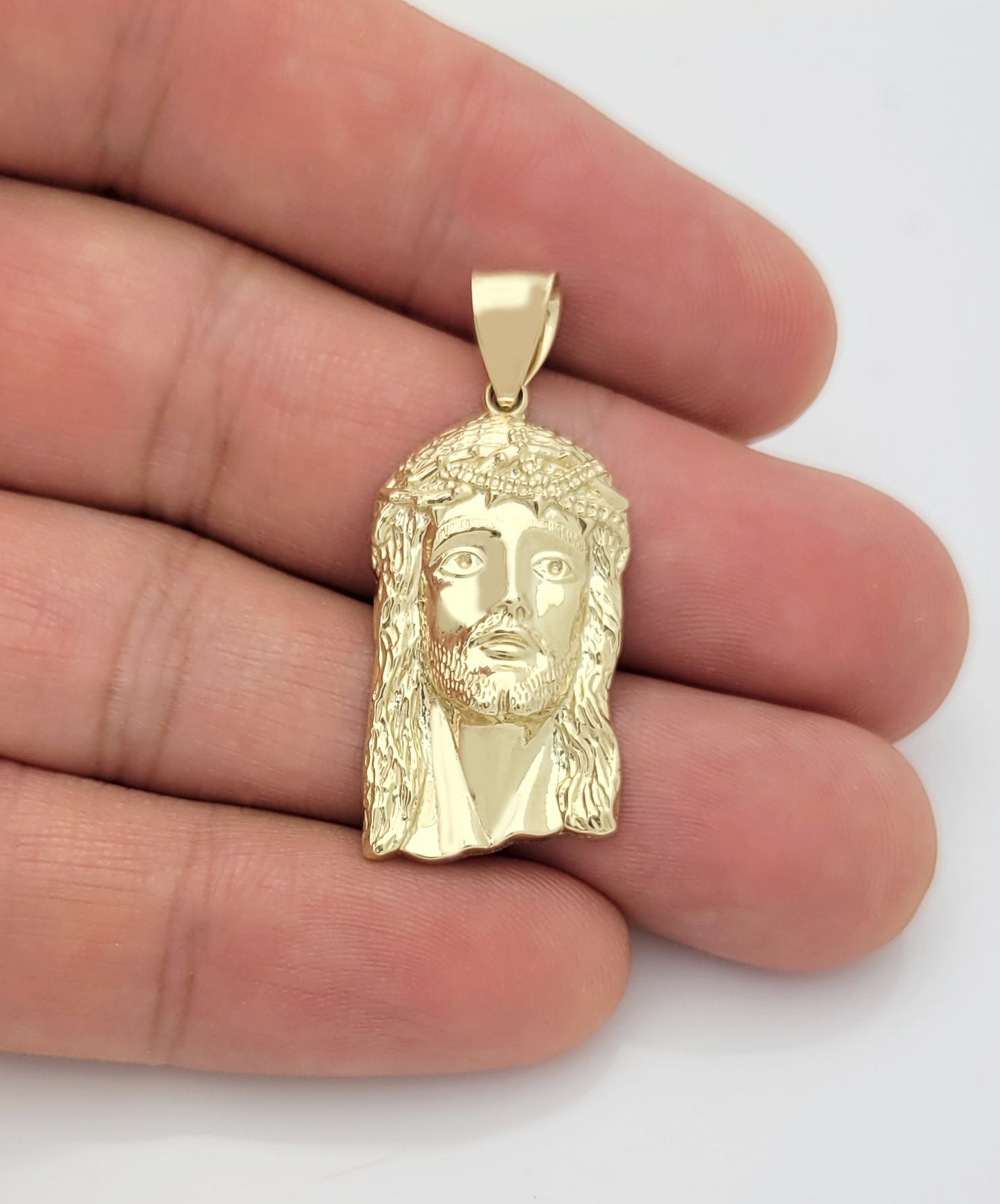 10k Yellow Gold Jesus Face Charm Pendant Jesus Head Pendant