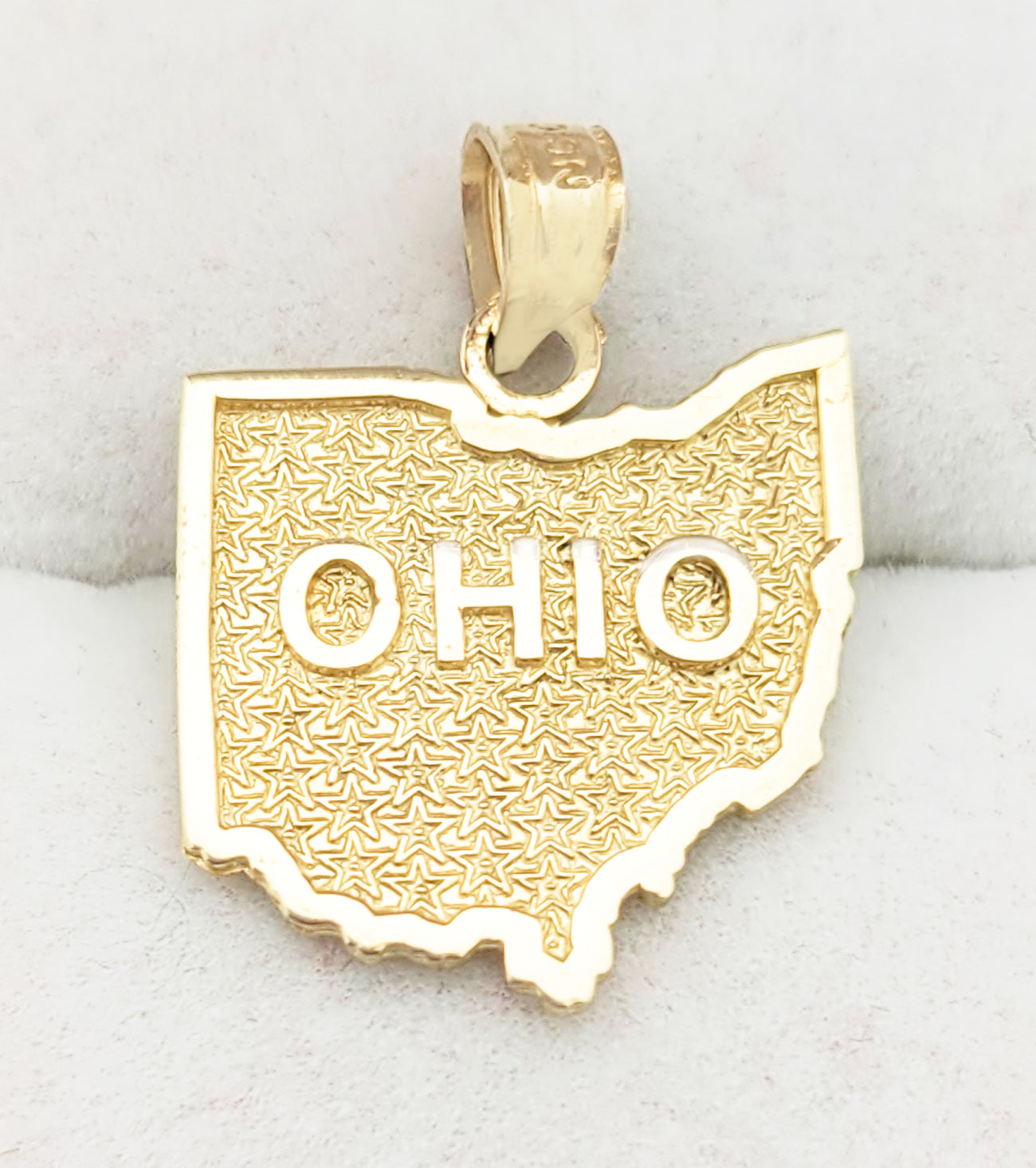 10K Yellow Gold Ohio State Map Pendant