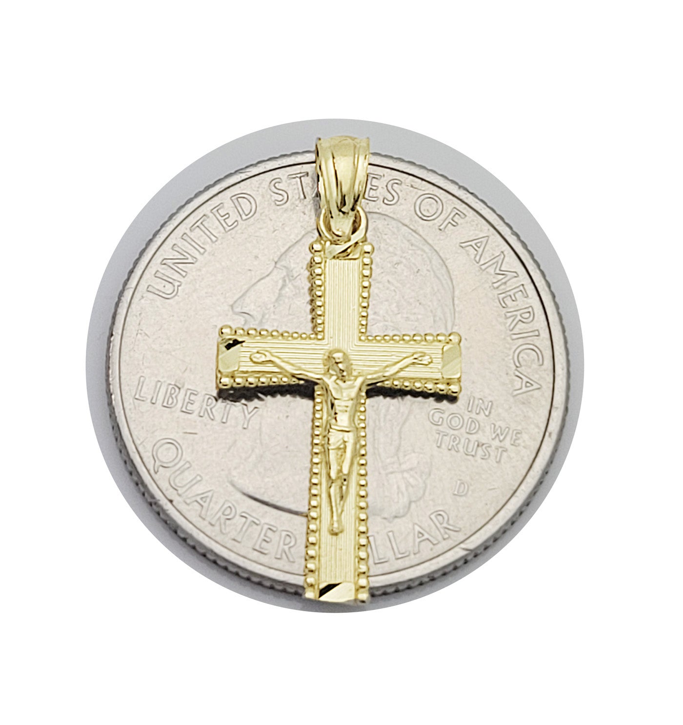 10K Yellow Gold Cross Pendant Gold Cross Charm Small