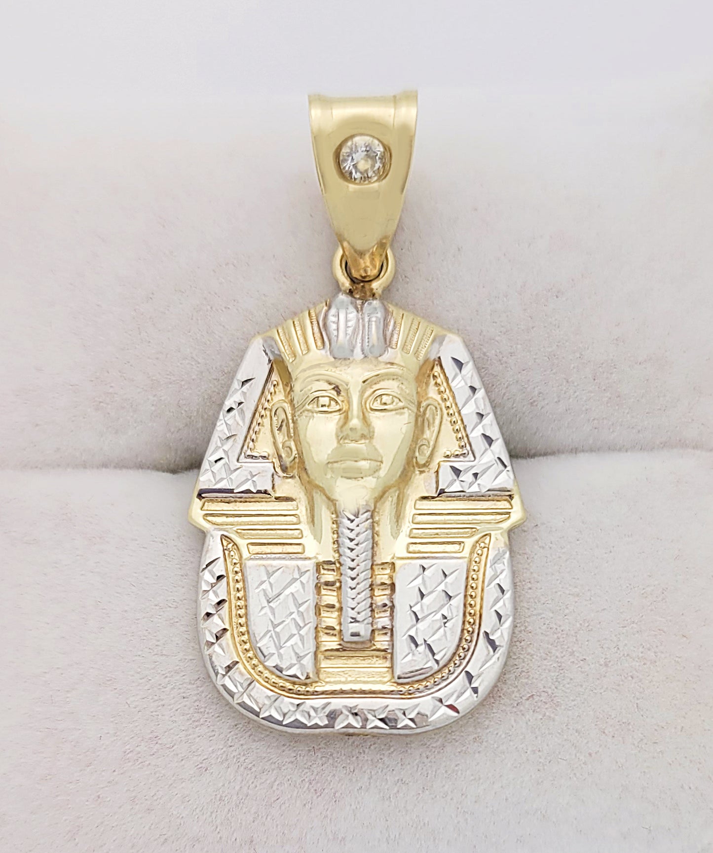 10k Yellow Gold Egyptian Pharaoh Pendant Gold Pharaoh Head Charm