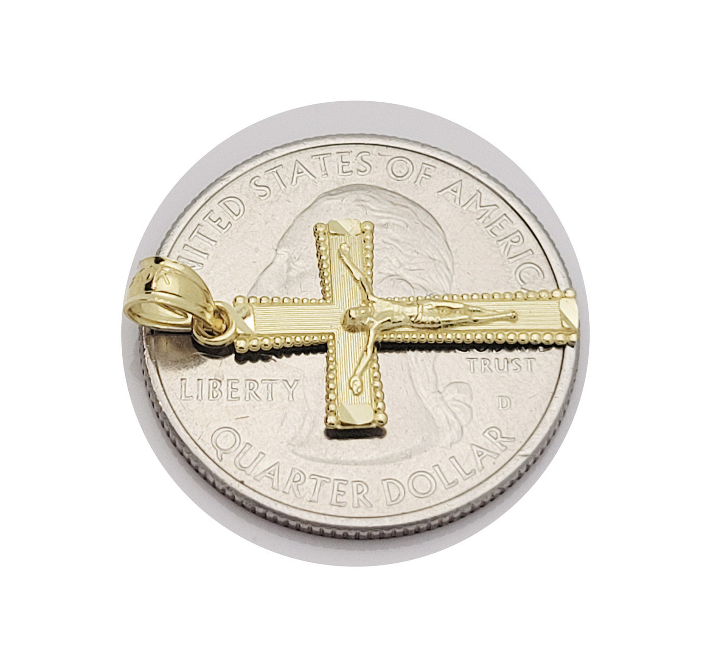 10K Yellow Gold Cross Pendant Gold Cross Charm Small