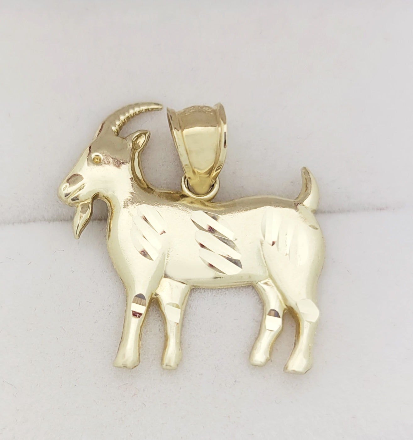 10K Yellow Gold Goat Pendant Goat Animal Charm Small