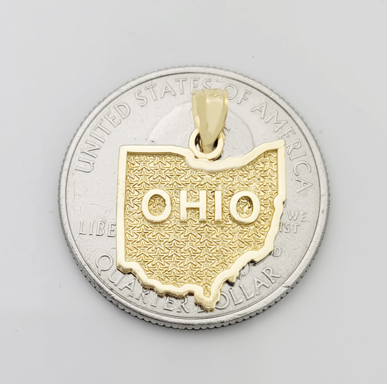 10K Yellow Gold Ohio State Map Pendant