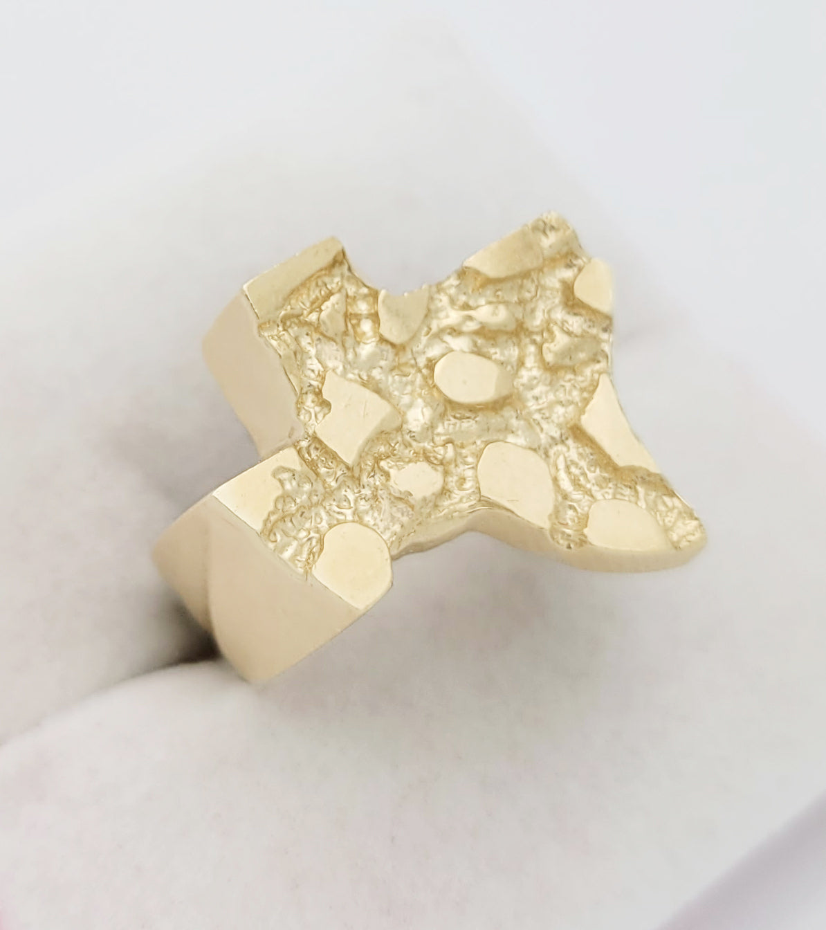 Solid Nugget Gold Texas Ring Texas Map Gold Ring For Men 10K Yellow Gold Ring Size 8