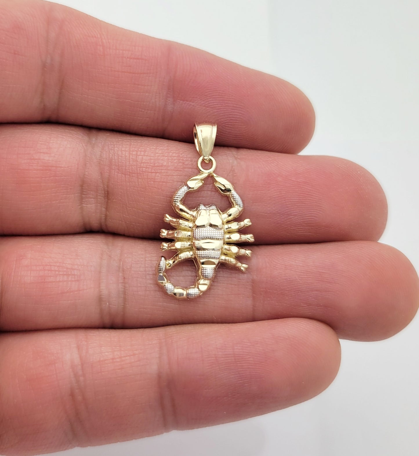 10K Yellow Gold Scorpio Necklace Pendant Zodiac Scorpions Charm