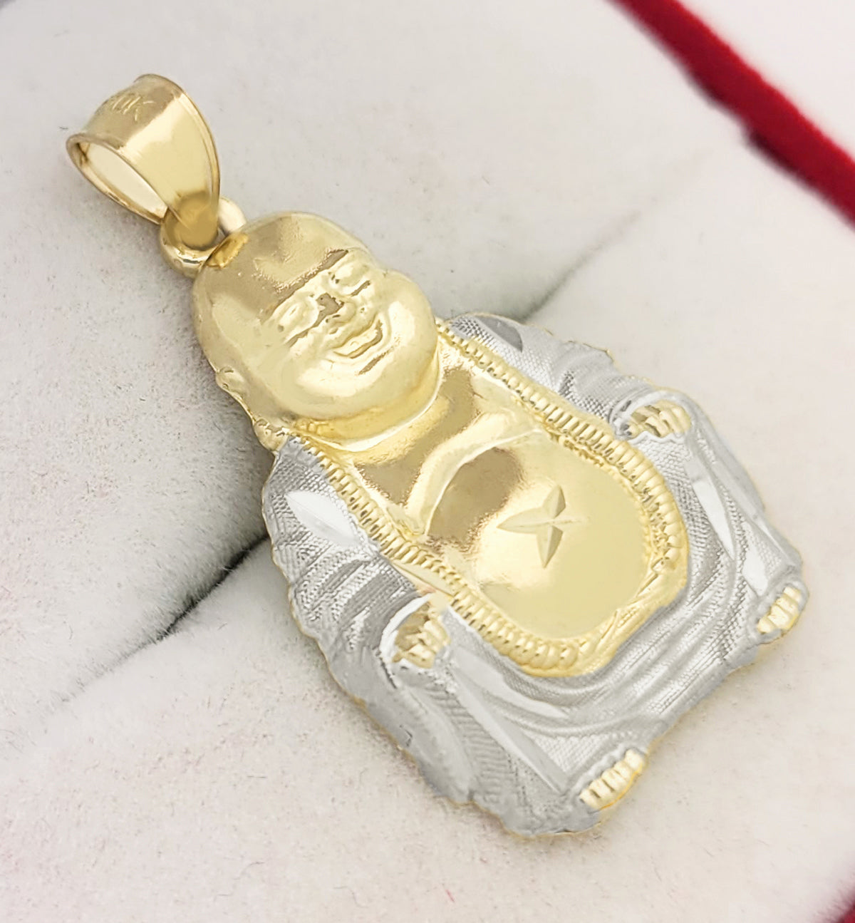 10K Yellow Gold Buddha Pendant Laughing Buddha Charm