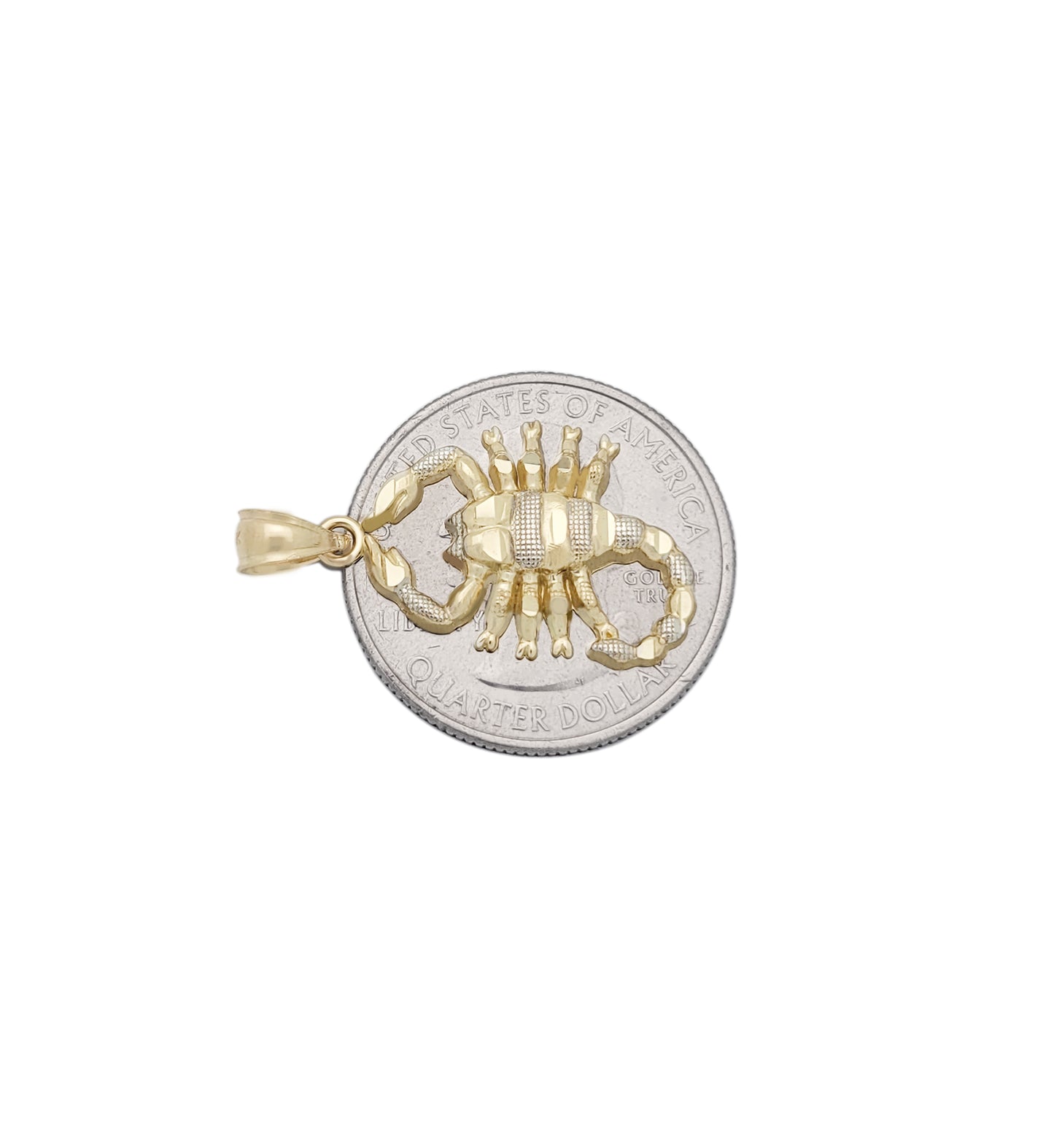 10K Yellow Gold Scorpio Necklace Pendant Zodiac Scorpions Charm