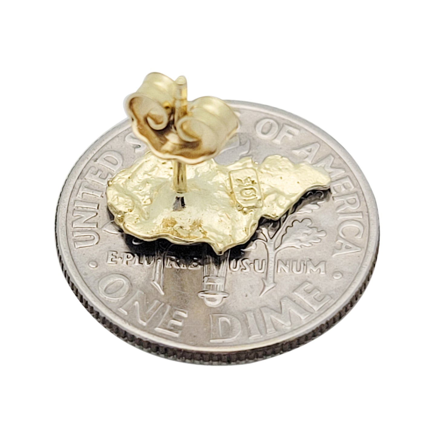 10K Yellow Gold Nugget Earrings Small Solid Nugget Gold Earrings