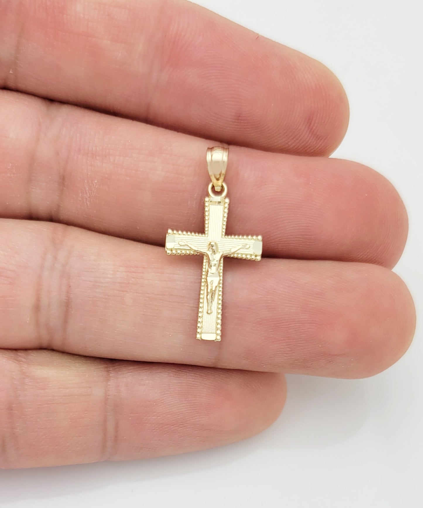 10K Yellow Gold Cross Pendant Gold Cross Charm Small