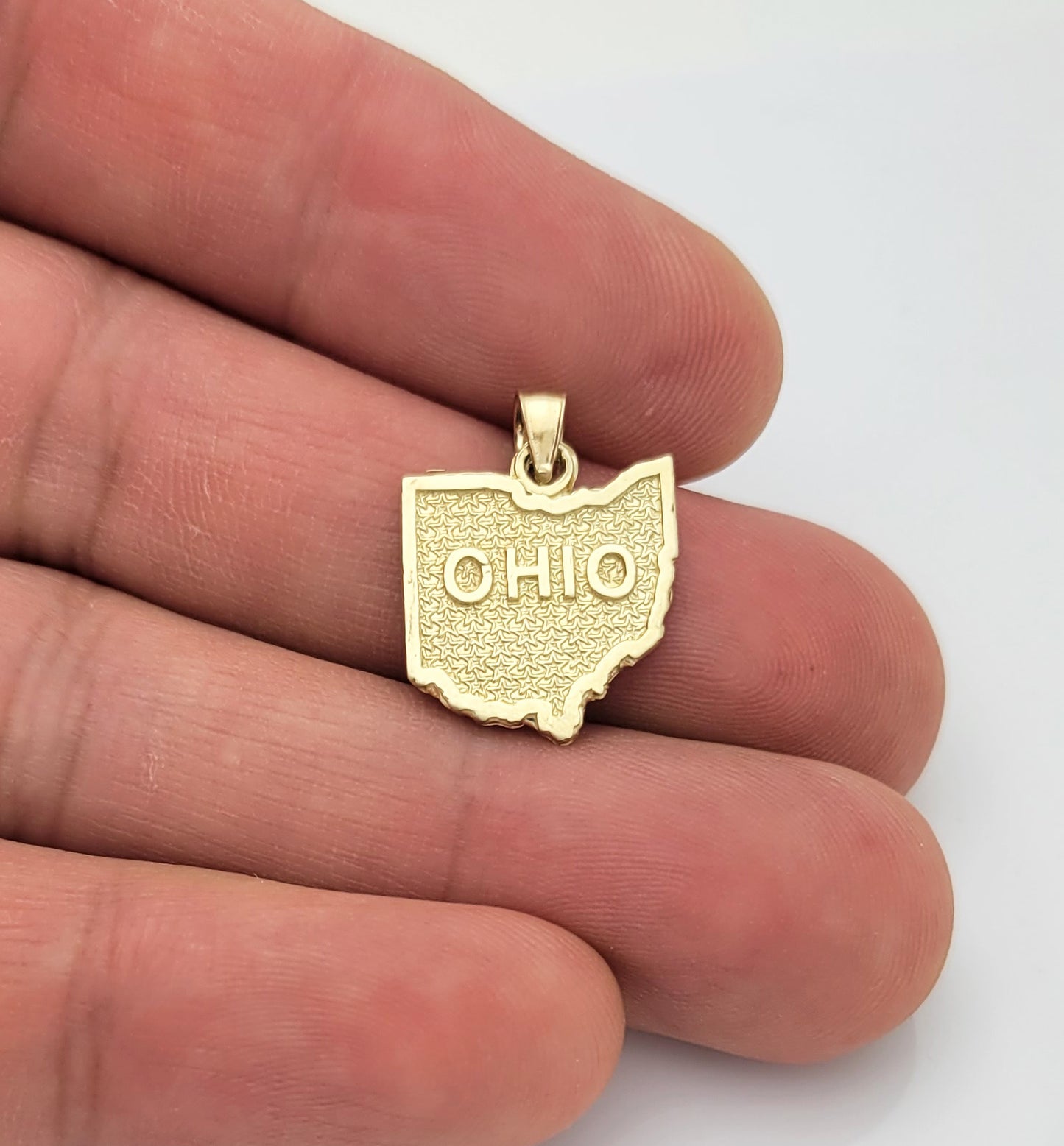 10K Yellow Gold Ohio State Map Pendant