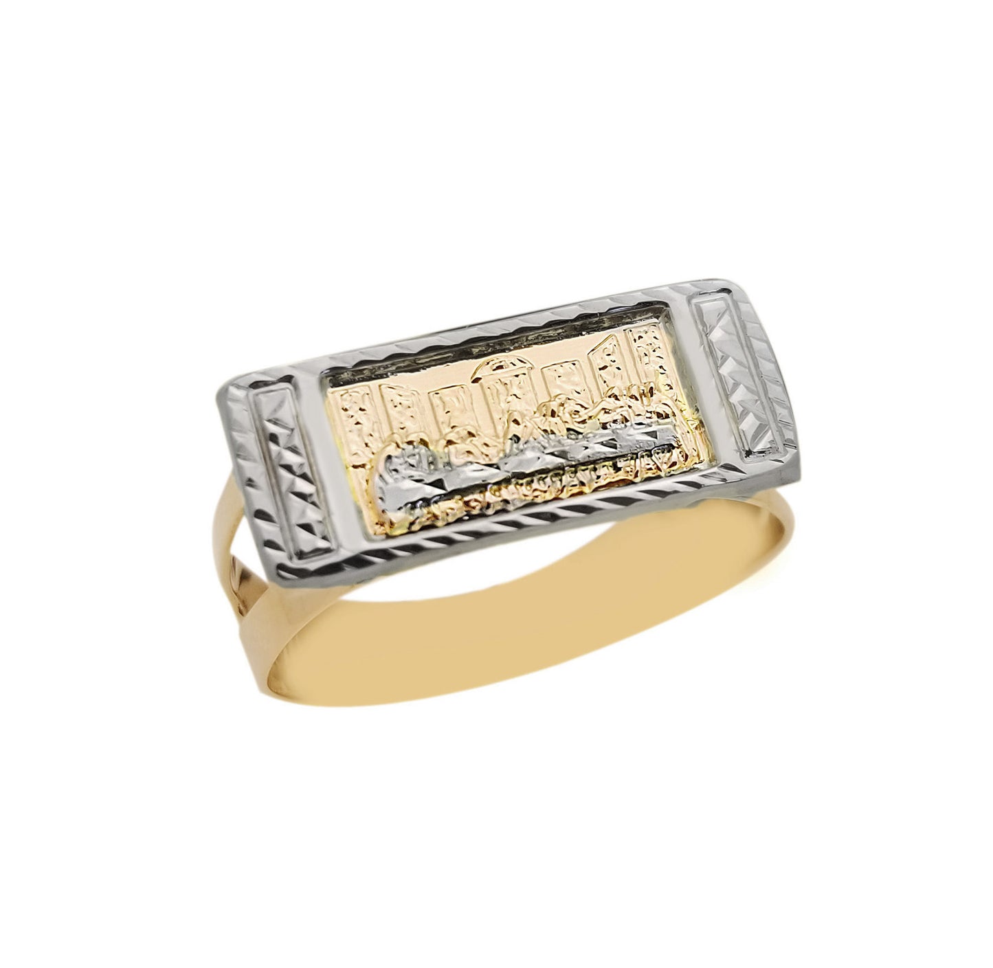 Men's 10K Yellow Gold Last Supper Thin Ring