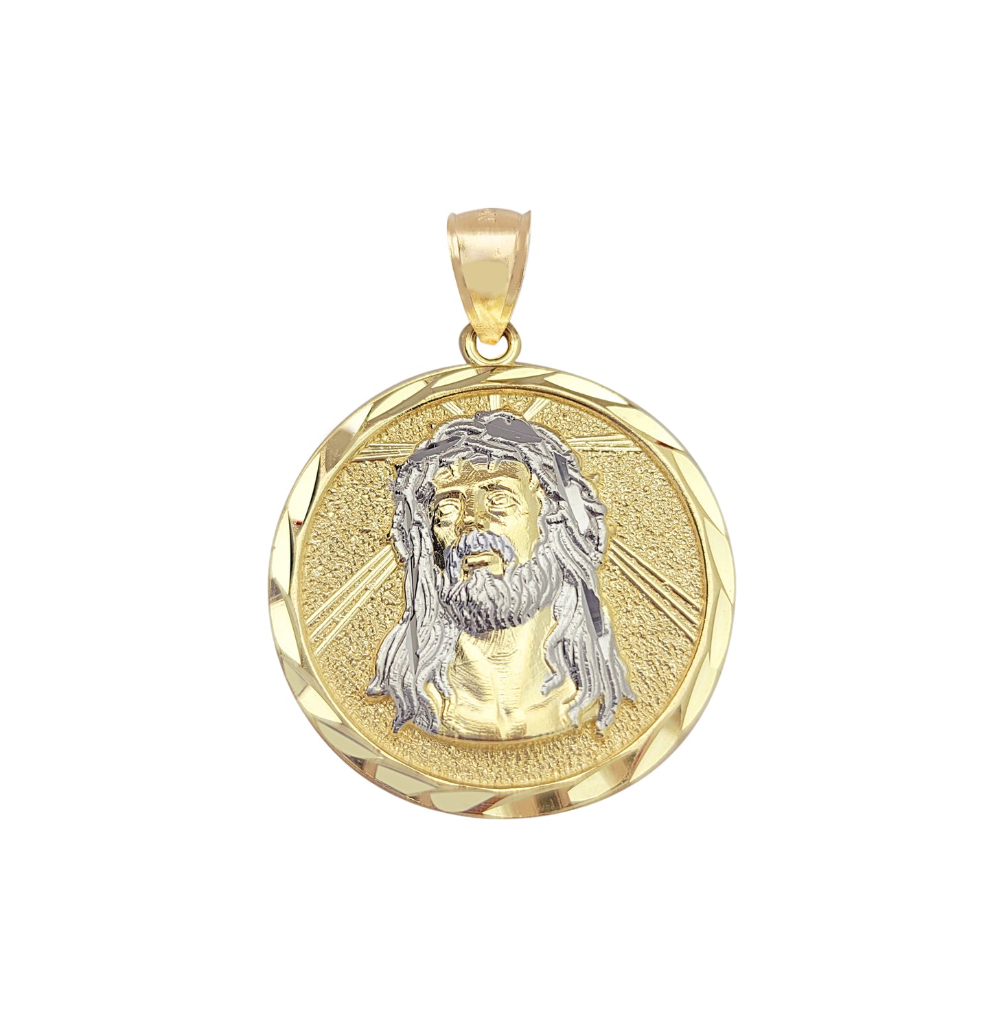 Men's 10k Yellow Gold Jesus Face Medallion Jesus Charm Pendant