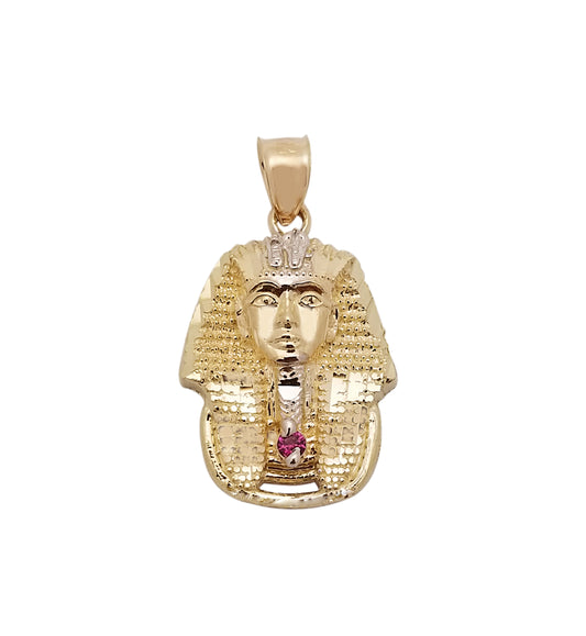 10k Yellow Gold Egyptian Pharaoh Pendant Gold Pharaoh Head Charm For Necklace