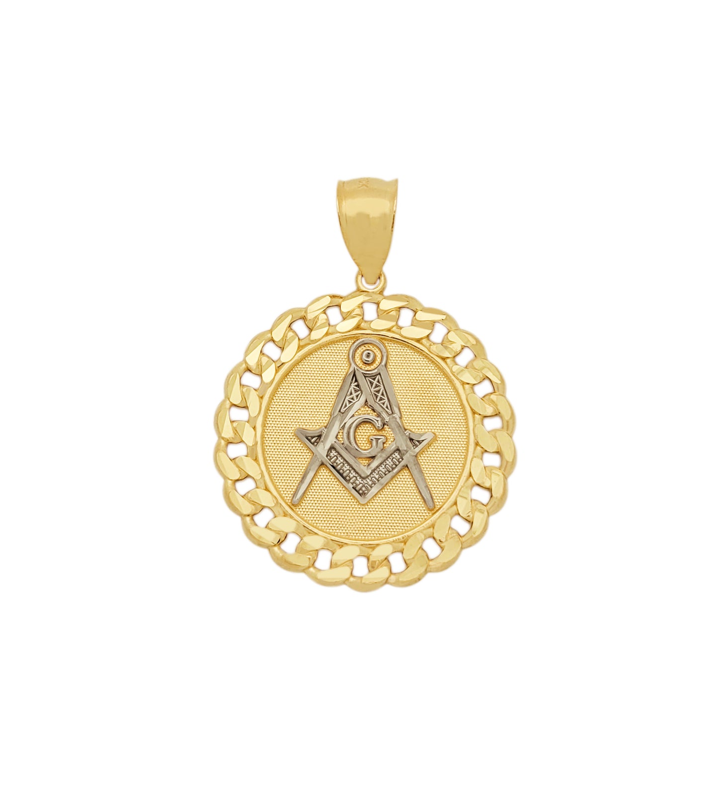 10K Yellow Solid Gold Masonic Pendant Freemason Necklace Pendant Masonic Medallion