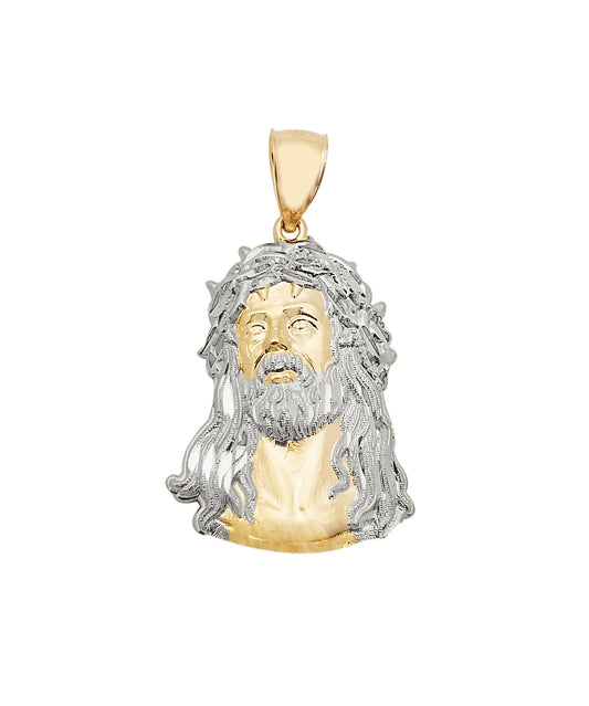 10k Yellow Gold Jesus Face Charm Pendant Jesus Head Pendant