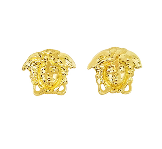 10K Yellow Gold Medusa Earrings