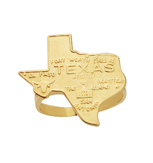 10K Yellow Gold Texas Ring Texas State Gold Ring Size 7